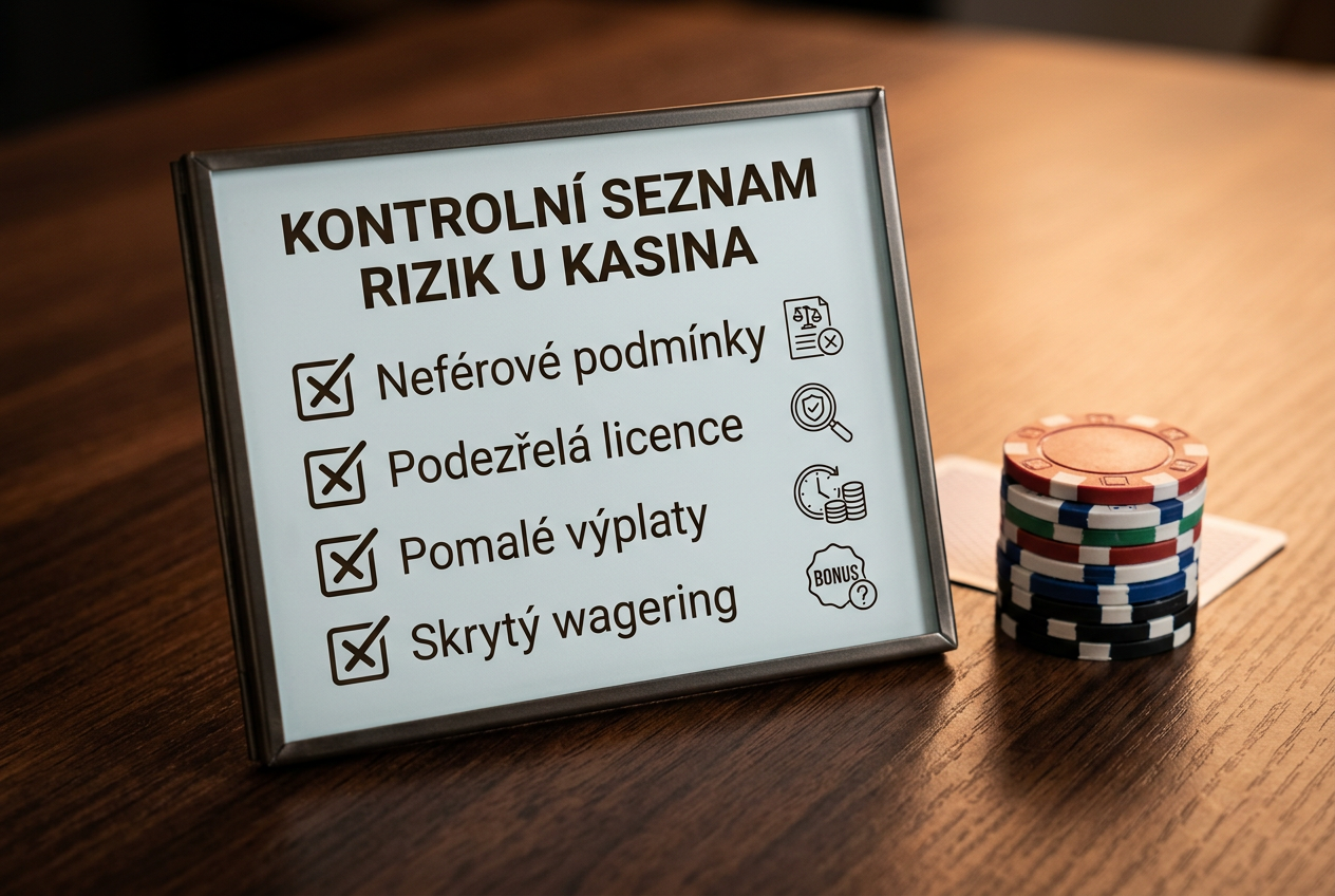 Infografika varovných signálů u bonusů bez vkladu