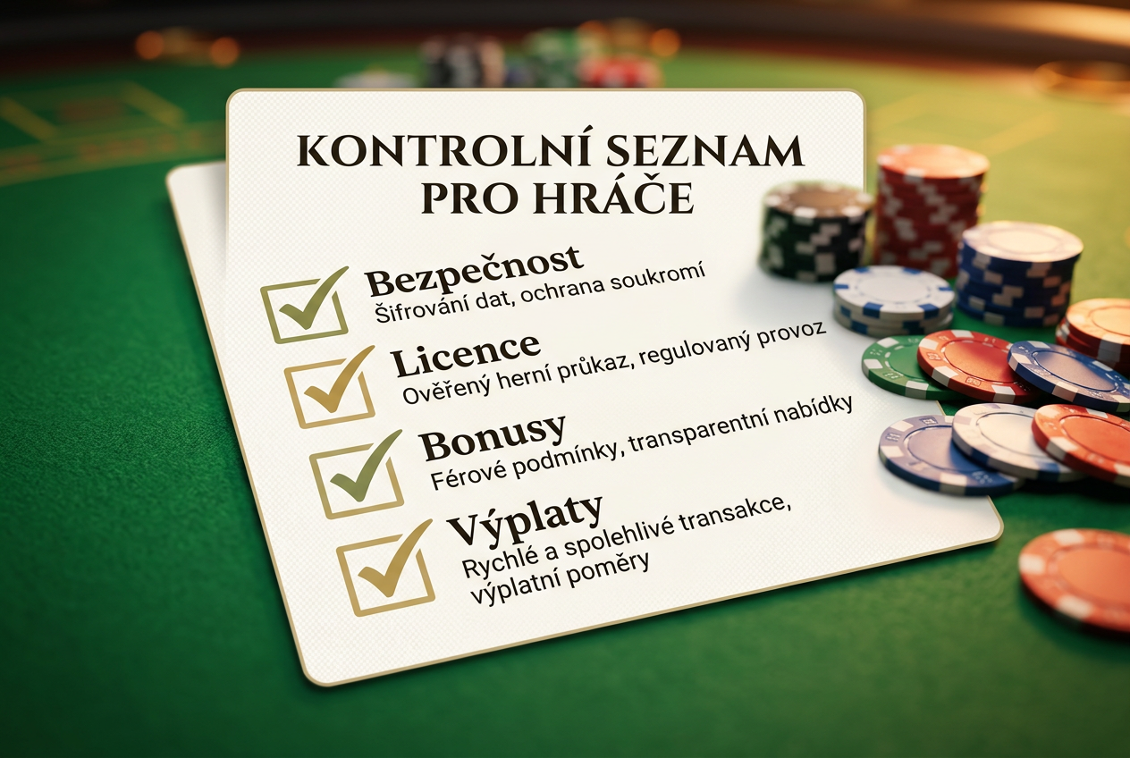 Infografika s kritérii hodnocení kasin